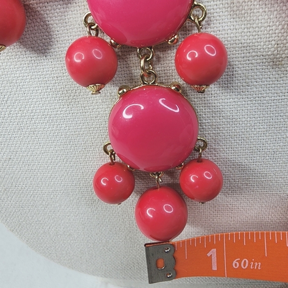 Erica Lyons Bubble Necklace Pink and Gold Tone Statement Necklace NWT - Picture 9 of 14